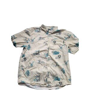 Lifted Research Group Africa Safari Themed Novelty Collared Short Sleeve Button